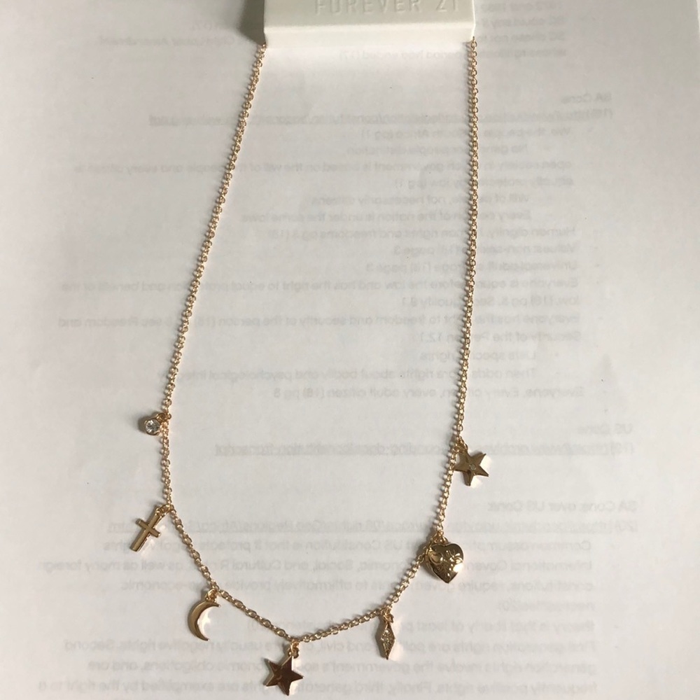 gold charm necklace from forever 21